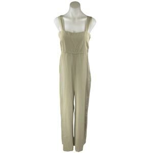 NEW Parfois Green Sleeveless Square Neck Cami Tank Wide Leg Jumpsuit Size M/L